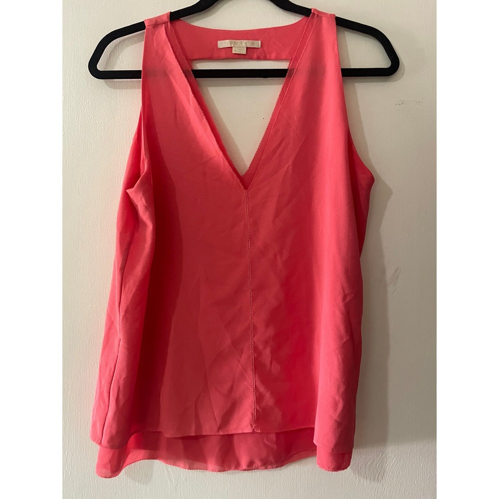 Cooper & Ella Womens Pink V-Neck Sleeveless Blouse Tank Top Size M Coral